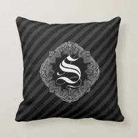 Elegant Goth Initial S Throw Pillow