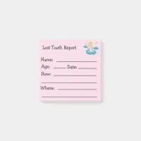 Tooth Fairy Lost Tooth Report Kids Notes