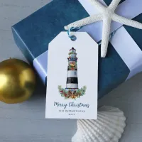 Christmas Lighthouse Nautical Watercolor  Gift Tags