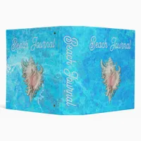 Conch Shell "Beach Life" Beach Journal 3 Ring Binder