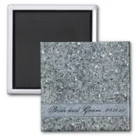 Faux Sparkle Wedding Magnet