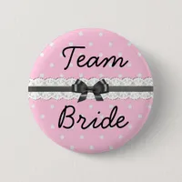 Pink Polka Dot Team Bride Bachelorette Party Button