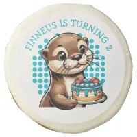 Boy's Birthday Party Otter Themed Personalized Sugar Cookie