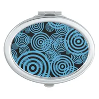 Modern hypnotizing circles - blue compact mirror