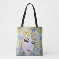 Surreal Swedish Fashionista Vivid Portrait Tote Bag