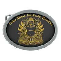 Peaceful Golden Buddha  Belt Buckle