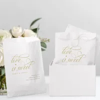 Elegant Gold Calligraphy Classy Luxury Wedding Favor Bag