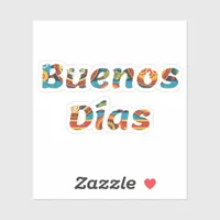 Vibrant Colorful Buenos Días Spanish Good Morning Sticker