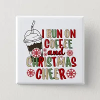 Coffee and Christmas Cheer Retro Groovy Christmas  Button