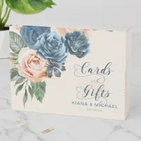 Roses Blue/Peach Cards and Gifts ID584 Wooden Box Sign