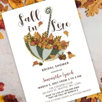 Fall Leaves Umbrella Fall in Love Bridal Shower Invitation