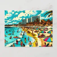 Beach with a Pop Art Vibe Postcard