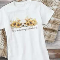 Chihuahua Sunflowers Dog Watercolor Floral T-Shirt