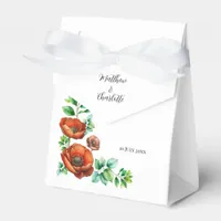 Sublime Watercolor Red Poppies in Vintage Style Favor Boxes