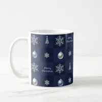 Festive Christmas Snowflakes, Ornaments and Trees Coffee Mug