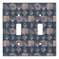 Bold Caribbean Tribal Mudcloth: Navy Blue, Pink Light Switch Cover