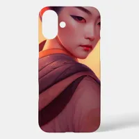 Japanese Woman at Sunset Fantasy AI Art iPhone 16 Plus Case