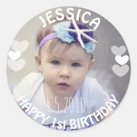 First Birthday Girl Sticker