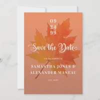 Fall in Love Boho Leaf Terracotta No Photo Wedding Save The Date