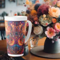 Vibrant Abstract Design Latte Mug