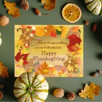 Autumn Fall Foliage Wreath Happy Thanksgiving Holiday Postcard