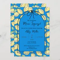 Bridal Shower Main Squeeze Lemon Blue Hand Drawn Invitation