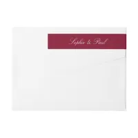 Elegant Burgundy Wraparound Return Address Label