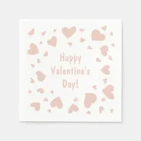 Skewampus Doodled Peach Hearts Valentine's Day Napkins