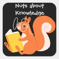 Scholarly Squirrel Square Sticker