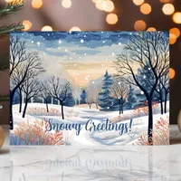 Snowy Winter Scene Holiday Card