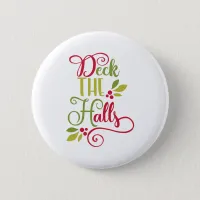 deck the halls pinback button