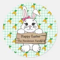Personalized Green  Happy Easter to you Stickers