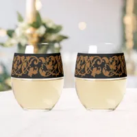 Vintage Romantic Steampunk Fairytale Stemless Wine Glass