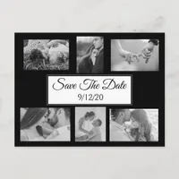 Black and White Photo Save the Date Announcement Postcard