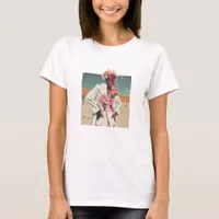 Flower Woman Mixed Media Collage T-Shirt