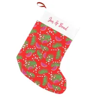 Tropical Christmas Palm Leaves Red Small Christmas Stocking