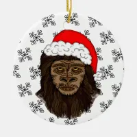 Legendary Christmas and Squatchy New Year Ceramic Ornament