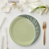 Eucalyptus Color Tones Wedding Green ID901 Paper Plates