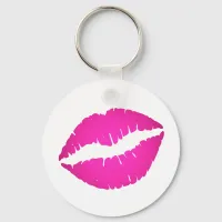 Hot Pink Ombre Lipstick Kiss Keychain