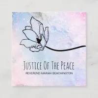 *~* JUSTICE OF THE PEACE  Moon Crater  Pastel Square Business Card