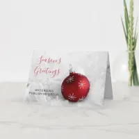 Elegant Snow Scene Red Ornament Company Holiday