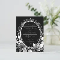 Timeless black-tie wedding celebration postcard