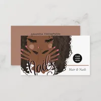 Earthy African American Hair and Nails Beauty Business Card