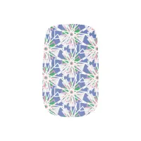 Abstract Geometric Blue White Shape Pattern Detail Minx Nail Art