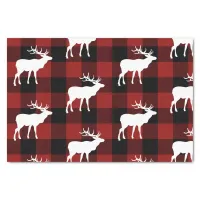 Lumberjack Red Buffalo Plaid Buck Pattern Holiday Tissue Paper