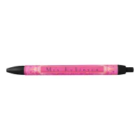 Pretty Pink and Gold Teacher's Black Ink Pen