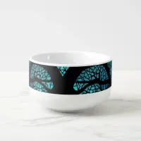 Colorful Mosaic Stained Glass Tree effect design Soup Mug