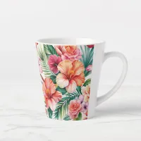    Tropical Flowers in Bloom Latte Mug