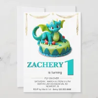 *~* AGE 1 Dragon Baby Photo AP88 Birthday Party Invitation