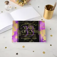 Elegant 33rd Amethyst Wedding Anniversary Foil Guest Book